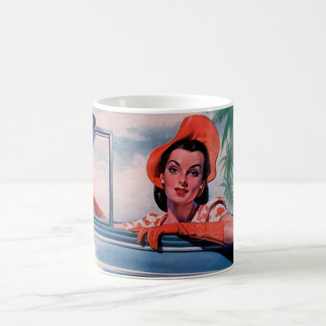 Mug 1940 belle femme en voiture (Centre)