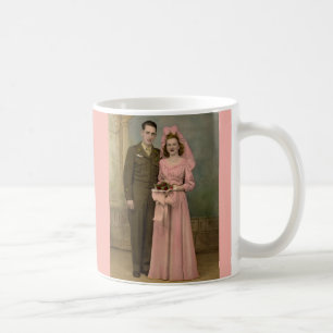 Mug 1940 mariage marié et marié en robe rose