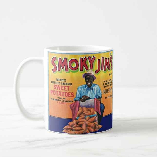 Mug 1940 Smoky Jim's sweet potato crate étiquette (Gauche)