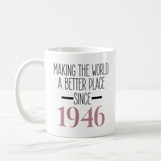 Mug 1946 Birthday 80 80th Years Old Gifts Women Mom (Gauche)