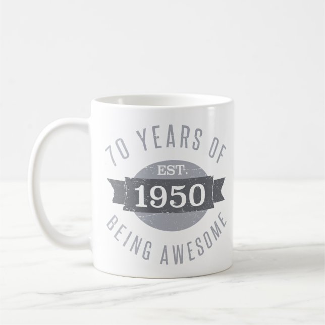 Mug 1950 70e anniversaire Awesome pour les hommes (Gauche)
