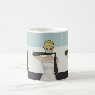 Mug 1950 femme vintage avec gants du soir