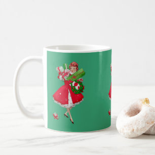 Mug 1950 Noël Dame Vintage