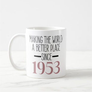 Mug 1953 Anniversaire Café, 70e Anniversaire Cadeaux P