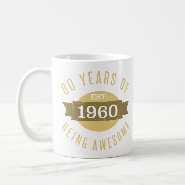 Mug 1960 60e anniversaire Awesome pour les hommes (Gauche)