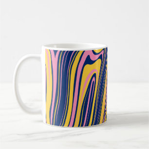 Mug 1960 Style Color Waves Arrière - plans. Wavy Psyc