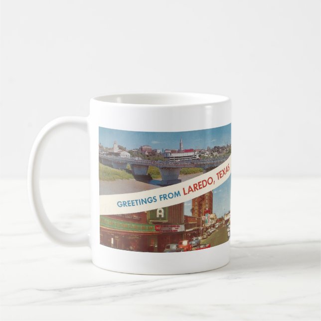 Mug 1963 Laredo, TX carte postale (Gauche)