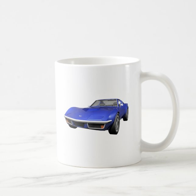 Mug 1970 Corvette Sports Car : Finition bleue (Droite)