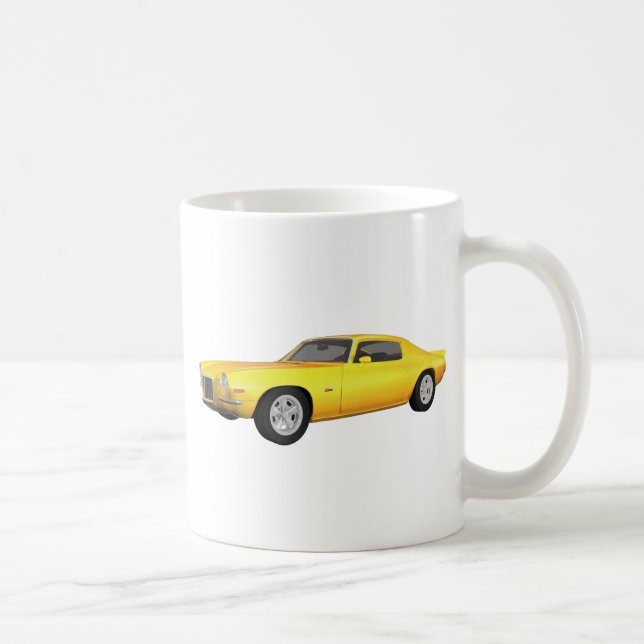 Mug 1972 Camaro Z28 : Muscle Car : Jaune Finition : (Droite)