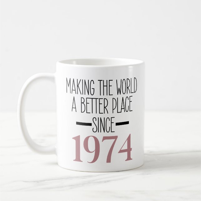 Mug 1974 Anniversaire 50e Anniversaire Cadeaux Femmes  (Gauche)