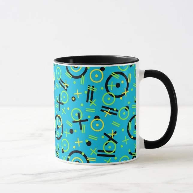 Mug 1980/90 Retro Neon Blue Motif (Droite)