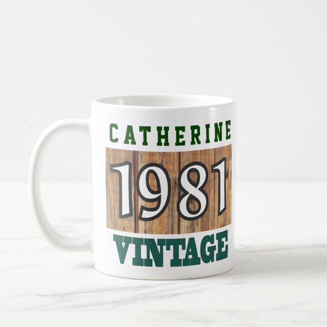 Mug 1981 Année de naissance - Fête d'anniversaire (Gauche)