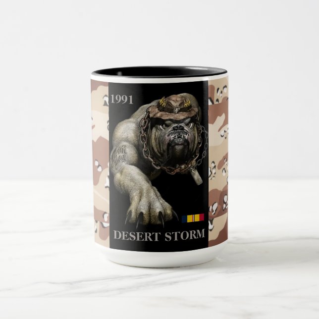 MUG 1991 DIABLE CHIEN COMBAT ACTION DÉSERT STORM (Centre)