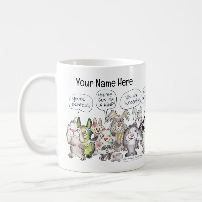 Mug 19 lapins lapins lapins de lapin volants de dessin (Gauche)