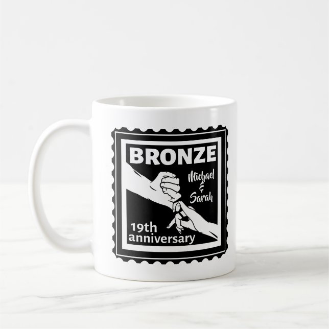 Mug 19e anniversaire du mariage tenant la main (Gauche)