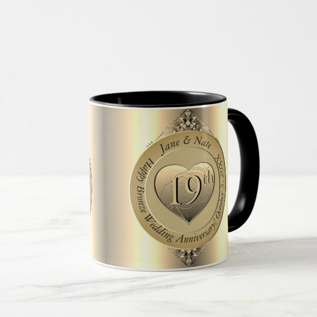 Mug 19ème Mariage de bronze (couleur) (Devant droit)