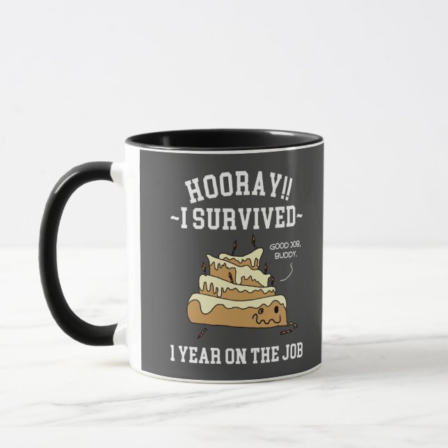 Mug 1 an sur le travail 1er anniversaire de travail (Gauche)