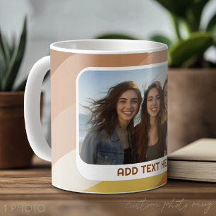 Mug 1 Collage de photos - texte - Bandes rétro Couleur