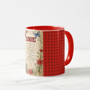 Mug 1 Corinthiens 13:4-5 Verset de la Bible chrétienne