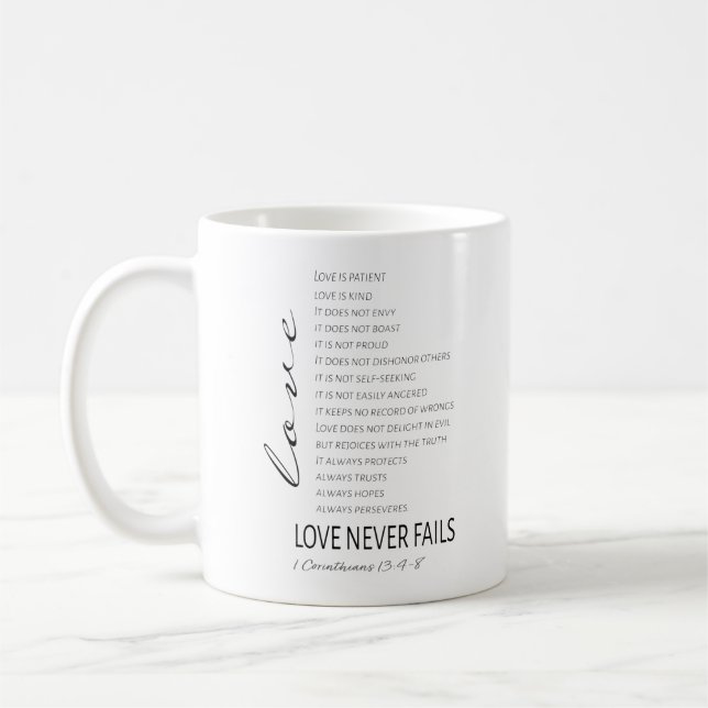 Mug 1 Corinthiens 13 L'amour est la Bible Verse (Gauche)