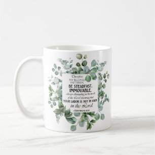 Mug 1 Corinthiens 15:58 Inspirational Verse Eucalyptus