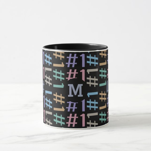 Mug "# 1" de Motif personnalisé de microgrammes (Centre)