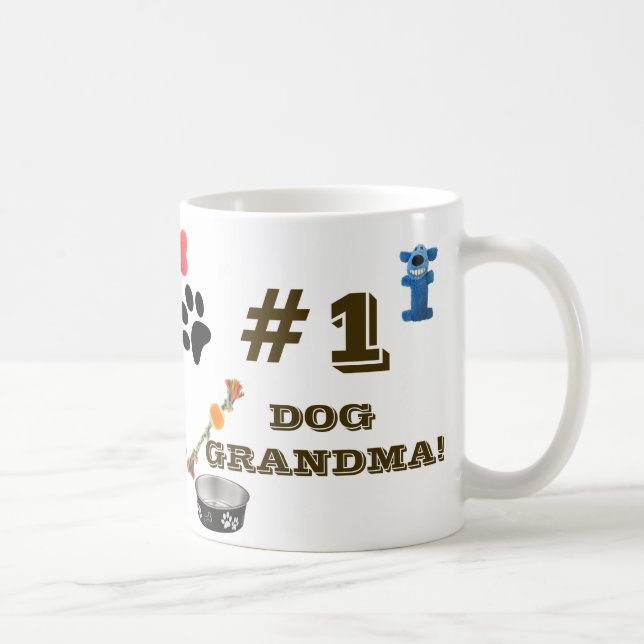 Mug #1 Grandma de chien avec jouet de chien Graphiques (Droite)