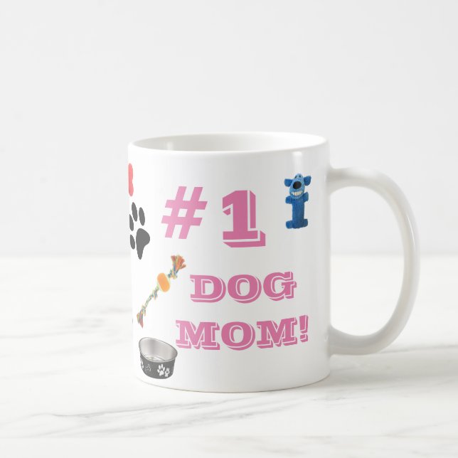 Mug #1 Maman de chien avec jouet de chien Graphiques d (Droite)