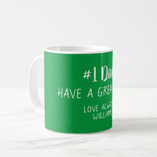 Mug #1 Papa A Un Grand Jour Nom D'Amour Vert