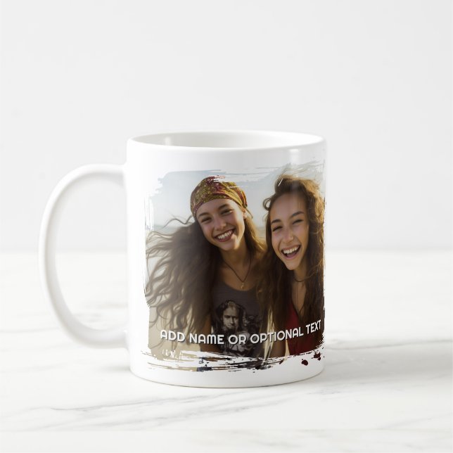 Mug 1 Photo et Texte Complets - Coup de Pinceau Horizo (Gauche)