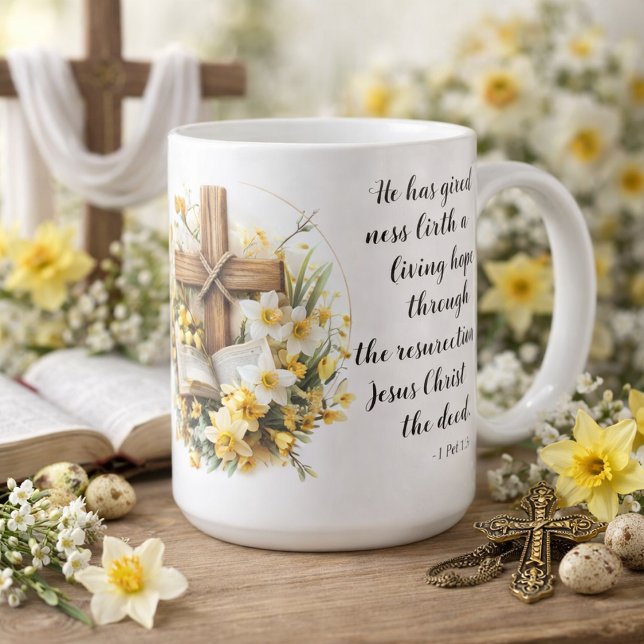 Mug 1 Pierre 1:3 Espoir Vivant Arture de l'Écriture  (Créateur téléchargé)