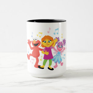 Mug 1, rue Sésame Julia, Elmo et Abby dansent