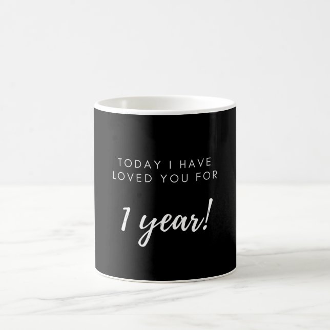 Mug 1er anniversaire Cadeau pour copine (Centre)