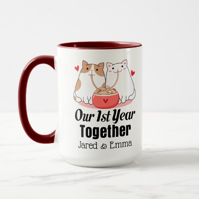 Mug 1er anniversaire Premier jour de Valentines (Gauche)