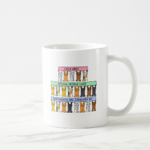 Mug 1er janvier anniversaire, chats mignons de bande