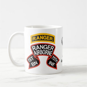 Mug 1er Ranger BN vieux style scroll & tab, combat sau