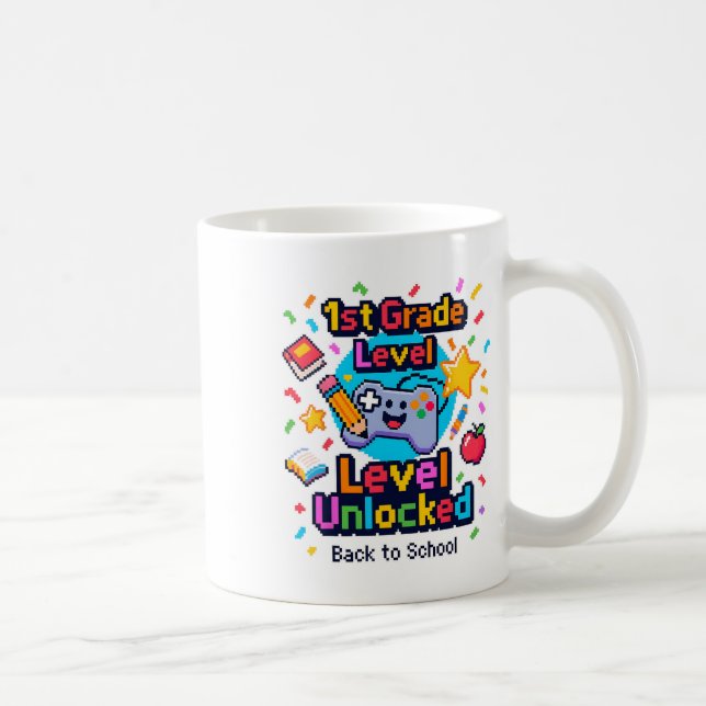 Mug 1ère classe Jeu vidéo déverrouillé Pixel Ck To S (Droite)