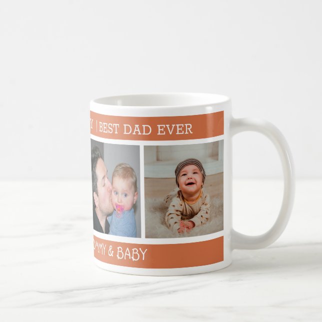 Mug 1ère Fête des pères Meilleur papa Ever 4 Photo Ter (Droite)