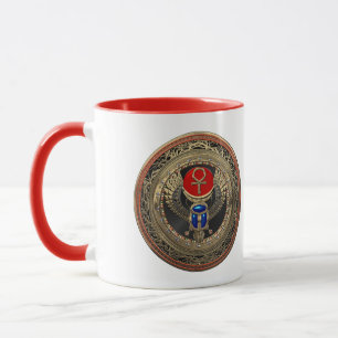 Mug [200] Sacred Gold Egyptian Winged Scarab with Ankh