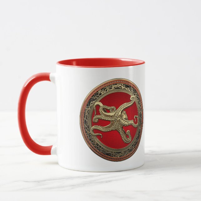 Mug [200] Sacred Gold Octopus dans une posture défensi (Gauche)