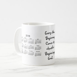 Mug 2018-2019 Nouveau calendrier blanc des débuts par