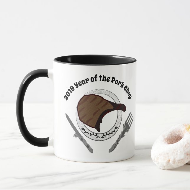 Mug 2019 Année de la bouillie de porc (Avec donut)