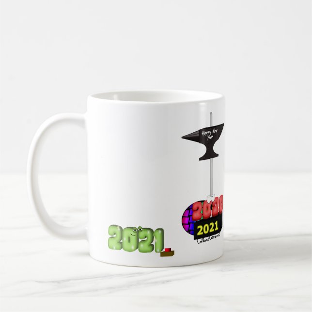 Mug 2021 Crushing 2020 avec Joyeux Nouvel An Anvil (Gauche)
