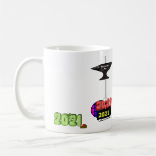 Mug 2021 Écrasant 2020 avec une enclume de bonne année