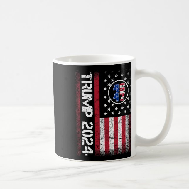 Mug 2024 45 47 Stand With American Flag Hommes Femmes (Droite)