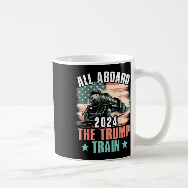 Mug 2024 À Bord Du Drapeau Trump Train 2024 Usa (Droite)