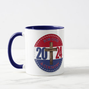 Mug 2024 For God and Country with Cross