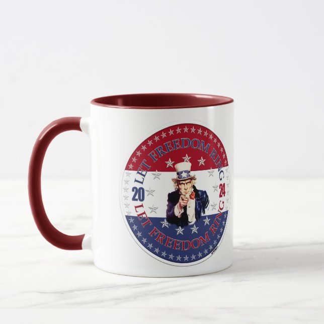Mug 2024 Rouge et Bleu Sonnez la Liberté Oncle Sam (Gauche)