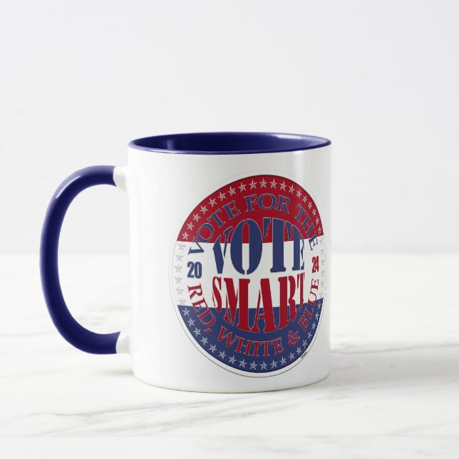 Mug 2024 Votez pour le vote Rouge, Blanc et Bleu Smart (Gauche)