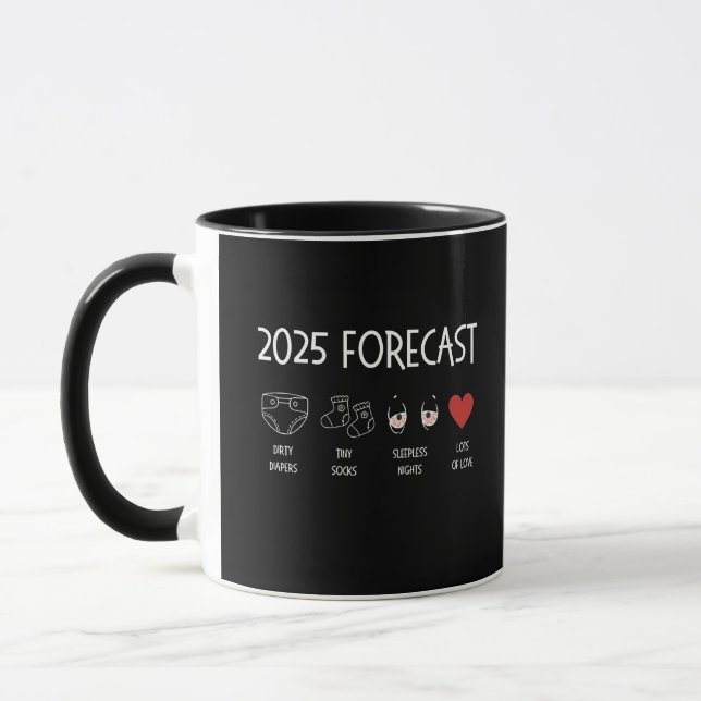 Mug 2025 Prévision de maman à être le Nouvel An (Gauche)